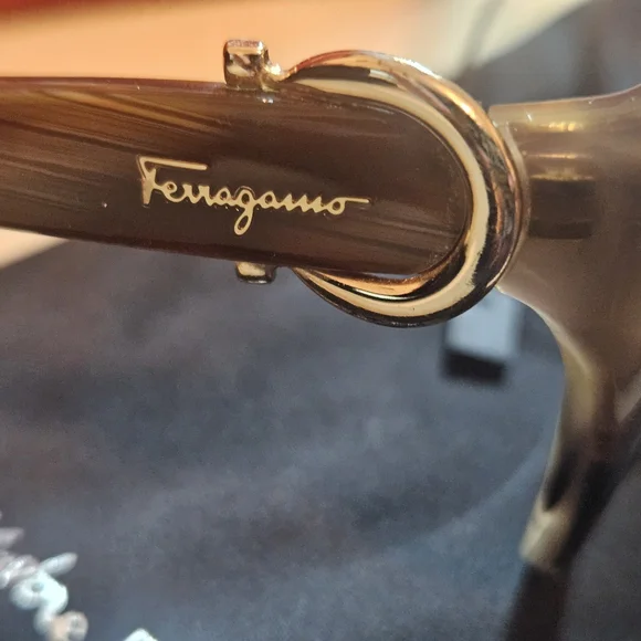 NWOT Salvatore Ferragamo Pearl Dark Brown Sunglasses-FULL  display picture 3